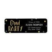 Fun Confetti Graduation Party Return Address Label (Voorkant)