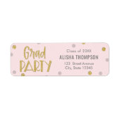 Fun Confetti Graduation Party Return Address Label (Voorkant)