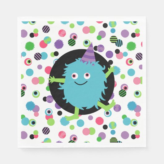 Fun Confetti Monster Mash Birthday Party Servet (Voorkant)