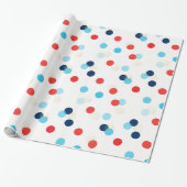 FUN CONFETTI SPOTS verjaardag cadeau rood blauw go Cadeaupapier (Uitgerold)