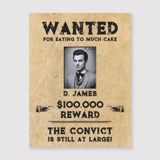  Fun Convict Reward Gezocht Magnetische Kaart (Voorkant)