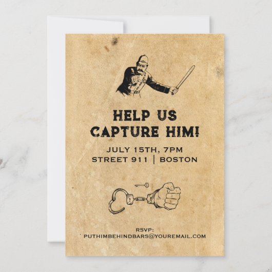 Fun Convict Reward Gezocht Verjaardagsfeest Kaart (Achterkant)