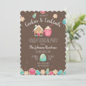 Fun Cookies & Cocktails Kerstkoekjeswisselaar Kaart (Staand voorkant)