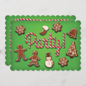 Fun Cookies en Snoep Kerstfeest Uitnodiging (Voorkant / Achterkant)