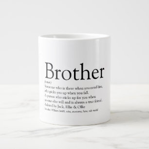 Fun Cool Black en White Best Brother Definition Grote Koffiekop
