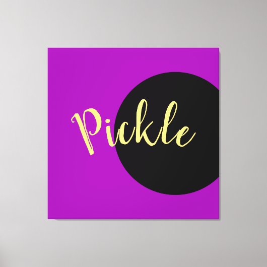 Fun Cool Bold Paars Black Pickleball Motto-script Canvas Afdruk (Voorkant)