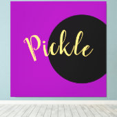Fun Cool Bold Paars Black Pickleball Motto-script Canvas Afdruk (Insitu (Houten vloer))