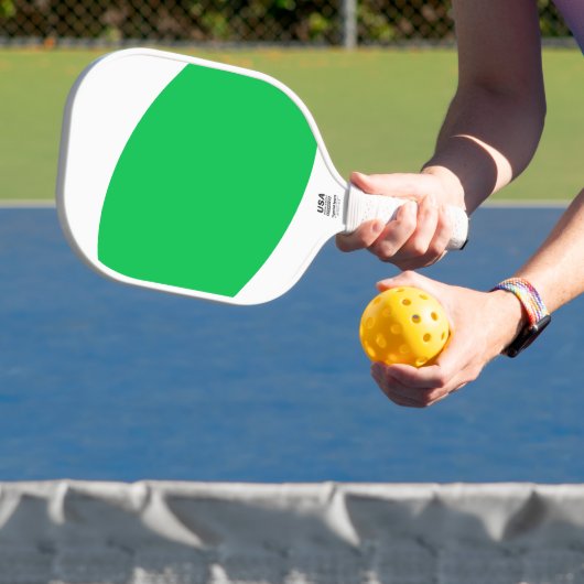 Fun Cool Bright Lime Green White Vibrant Curves Pickleball Paddle (Insitu)