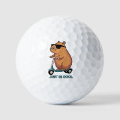 Fun Cool Capybara Scooter Vibes T-Shirt Golfballen (Voorkant)
