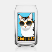 Fun Cool Cat Blikvorm Glas (Achterkant)