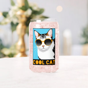 Fun Cool Cat Blikvorm Glas