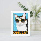 Fun Cool Cat Briefkaart (Staand voorkant)