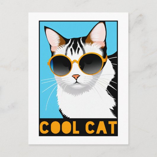 Fun Cool Cat Briefkaart (Voorkant)