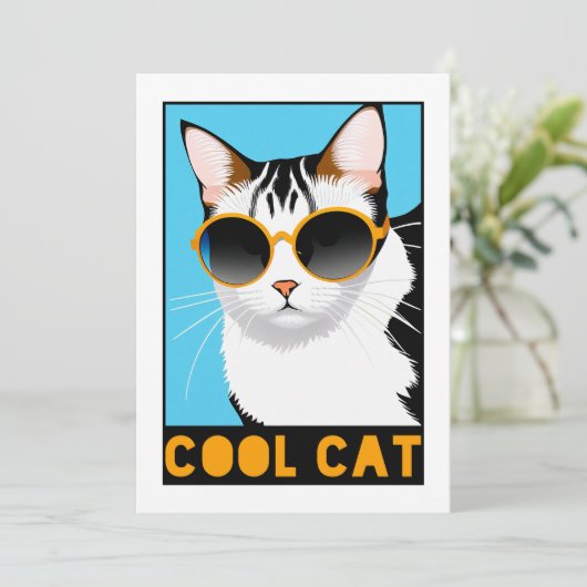Fun Cool Cat Kaart (Staand voorkant)