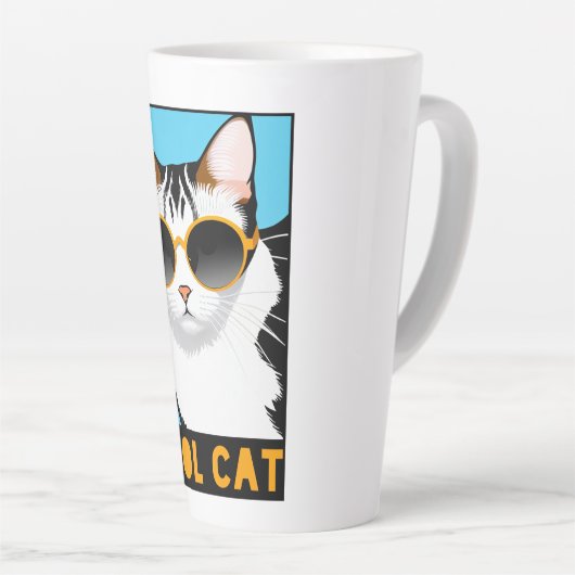 Fun Cool Cat Latte Mok (Rechterhoek)