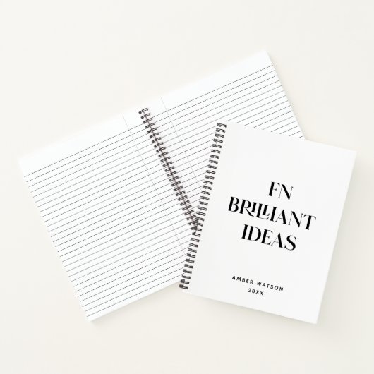 Fun Cool Chic Custom Name Brilliant Ideas Planner Notitieboek (Binnen)