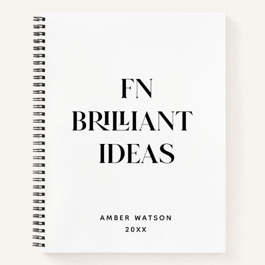 Fun Cool Chic Custom Name Brilliant Ideas Planner Notitieboek (Voorkant)
