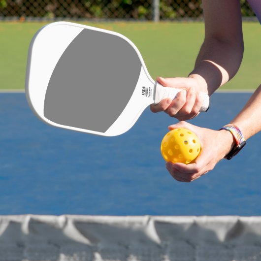 Fun Cool Chic Modern Grey Bright White Curves Pickleball Paddle (Insitu)
