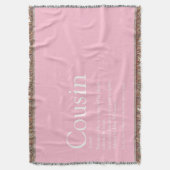 Fun Cool Cousin Definition Modern Pink Deken (Voorkant Verticaal)