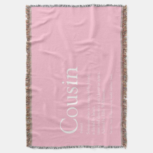 Fun Cool Cousin Definition Modern Pink Deken (Voorkant Verticaal)
