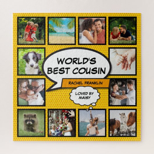 Fun Cool Cousin Modern Comic Book Photo Collage Legpuzzel (Verticaal)