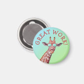 Fun Cool Cute Giraffe Great Work Quote Teacher Magneet (Voorkant / Achterkant)