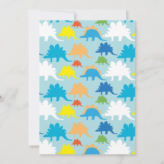 Fun Cool Dinosaur Birthday Party Kaart (Achterkant)
