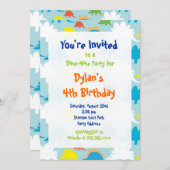 Fun Cool Dinosaur Birthday Party Kaart (Voorkant / Achterkant)