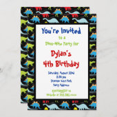 Fun Cool Dinosaur Birthday Party Kaart (Voorkant / Achterkant)