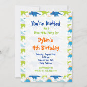 Fun Cool Dinosaur Birthday Party Kaart (Voorkant)