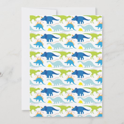 Fun Cool Dinosaur Birthday Party Kaart (Achterkant)