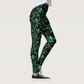 Fun Cool en uniek patroon van Neon Shamrocks Leggings (Rechts)