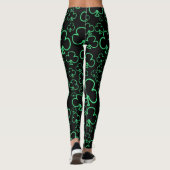 Fun Cool en uniek patroon van Neon Shamrocks Leggings (Achterkant)