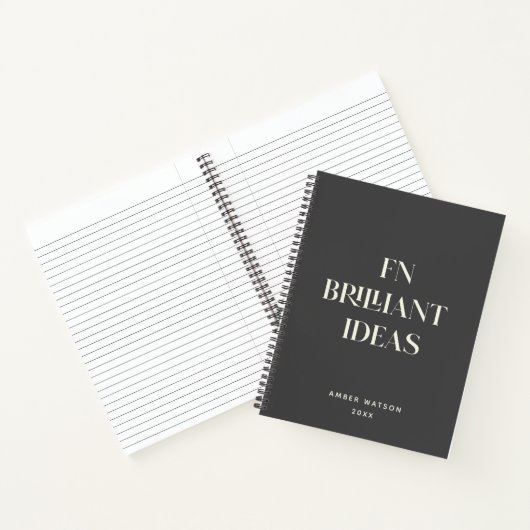 Fun Cool Gray Custom Name Brilliant Ideas Planner Notitieboek (Binnen)