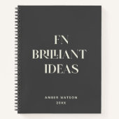 Fun Cool Gray Custom Name Brilliant Ideas Planner Notitieboek (Voorkant)