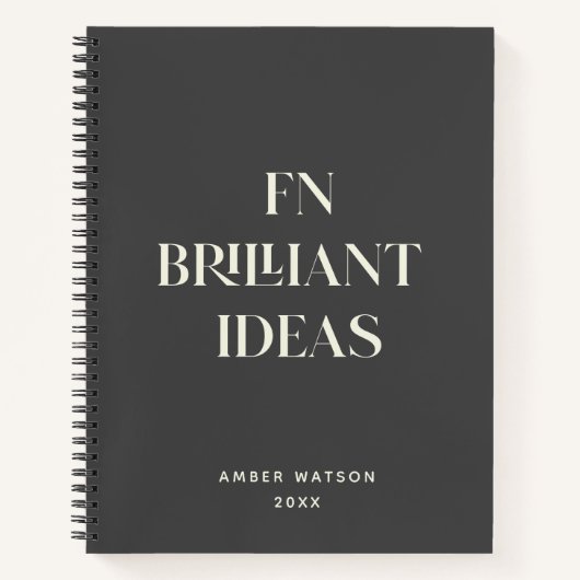 Fun Cool Gray Custom Name Brilliant Ideas Planner Notitieboek (Voorkant)