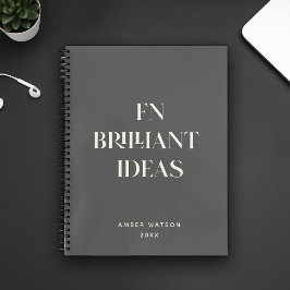 Fun Cool Gray Custom Name Brilliant Ideas Planner Notitieboek