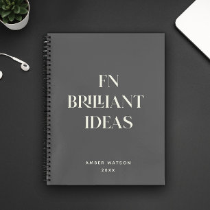 Fun Cool Gray Custom Name Brilliant Ideas Planner Notitieboek