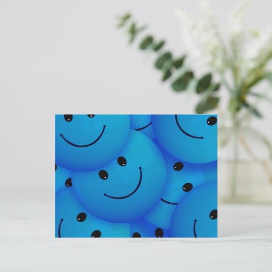 Fun Cool Happy Blue Facks Briefkaart (Staand voorkant)