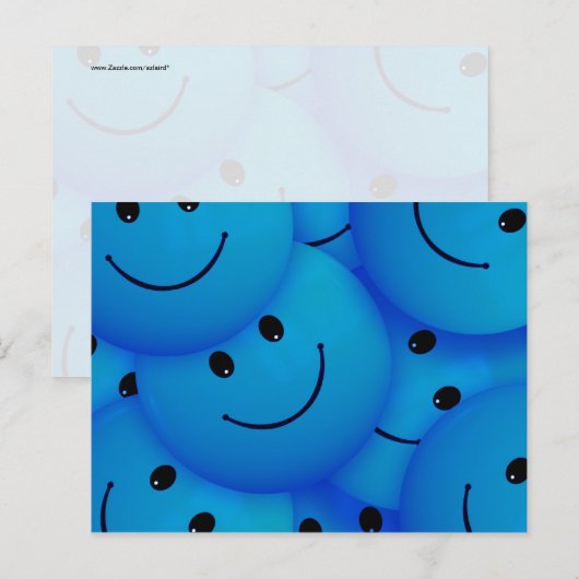 Fun Cool Happy Blue Facks Briefkaart (Voorkant / Achterkant)