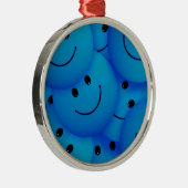 Fun Cool Happy Blue Facks Metalen Ornament (Rechts)