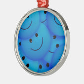 Fun Cool Happy Blue Facks Metalen Ornament (Links)