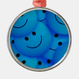Fun Cool Happy Blue Facks Metalen Ornament