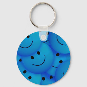 Fun Cool Happy Blue Facks Sleutelhanger