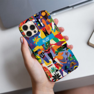 Fun Cool Kleurrijke Cartoon Doodle Gepersonaliseer iPhone 16 Pro Hoesje