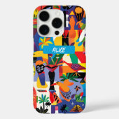 Fun Cool Kleurrijke Cartoon Doodle Gepersonaliseer Case-Mate iPhone Case (Achterkant)