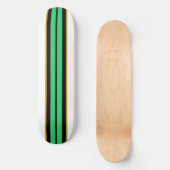 Fun Cool Mint Green White Racing Stripes Persoonlijk Skateboard (Voorkant)