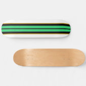 Fun Cool Mint Green White Racing Stripes Persoonlijk Skateboard (Horizontaal)