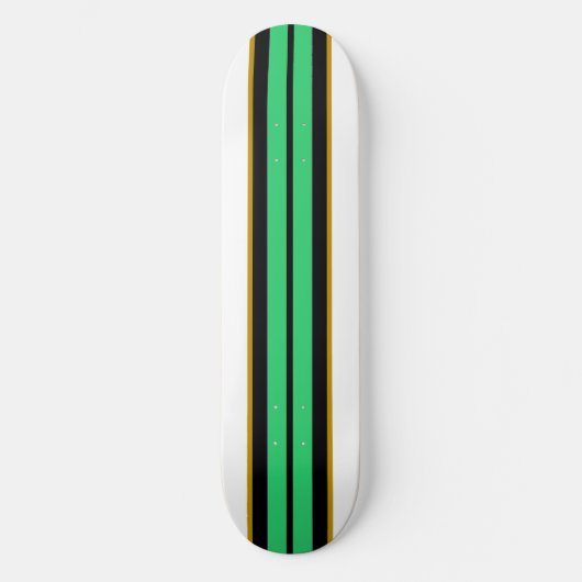 Fun Cool Mint Green White Racing Stripes Persoonlijk Skateboard (Voorkant)