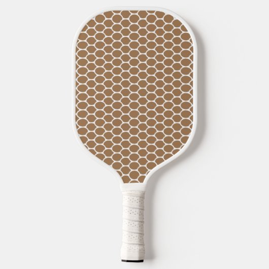 Fun Cool Mocha White Oval Honeycomb Pattern Pickleball Paddle (Achterkant)